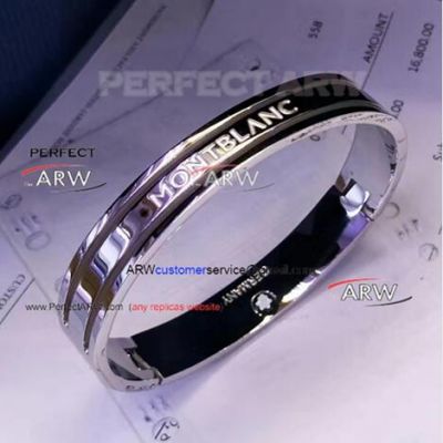 Perfect Replica Montblanc Jewelry Mont Blanc All Stainless Steel Bangle
